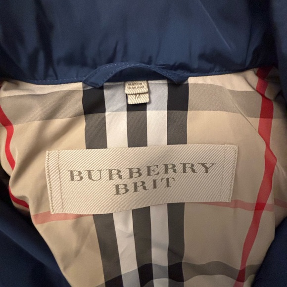 Burberry Brit Men’s Blue Hooded Car Coat – Size M – Like New - Picture 6 of 7